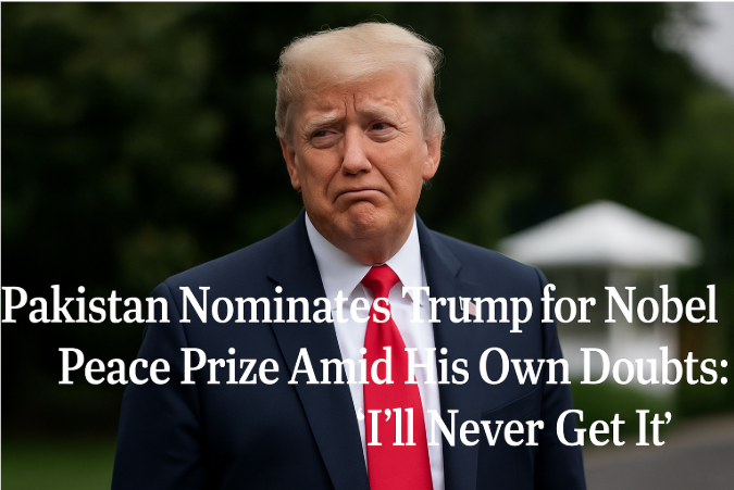 باكستان ترشّح ترامب لجائزة نوبل للسلام وسط شكوكه: "لن أحصل عليها أبداً"